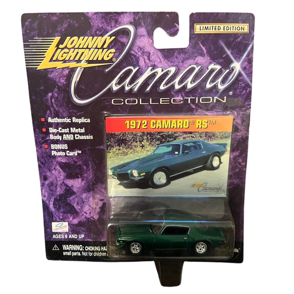 Johnny Lightning Camaro Collection 1972 Chevy Camaro RS Green Diecast Car Ltd